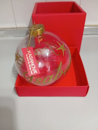Palla di Natale trasparente con nome Isabella