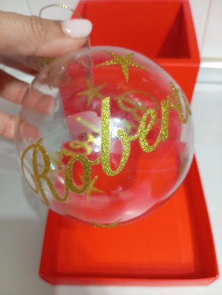 Palla di Natale trasparente con nome Isabella