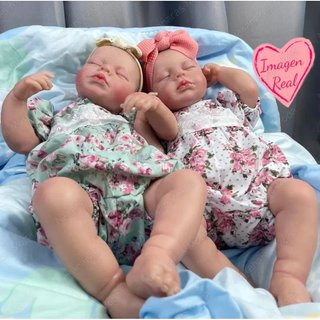 Set muñecas gemelas bebe reborn silicona