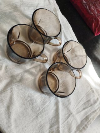 Juego de 4 Tazas de Café Vintage