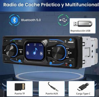 Radio Coche 1 DIN Bluetooth Pantalla Táctil