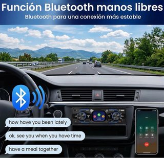 Radio Coche 1 DIN Bluetooth Pantalla Táctil