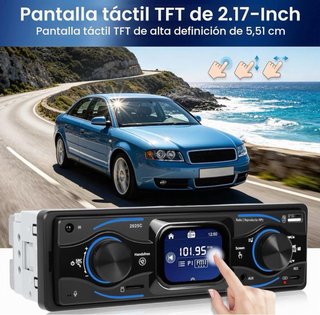 Radio Coche 1 DIN Bluetooth Pantalla Táctil