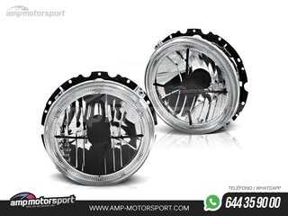 FAROS DELANTEROS OJOS DE ANGEL + CRUZ NEGRA PARA VOLKSWAGEN GOLF MK1