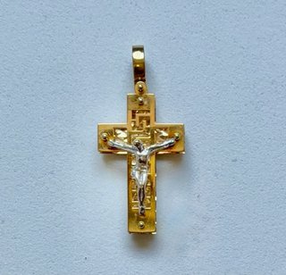 Colgante Crucifijo estilo Versace Oro Italiano 18k
