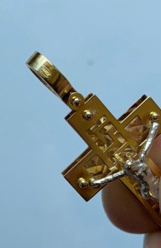 Colgante Crucifijo estilo Versace Oro Italiano 18k