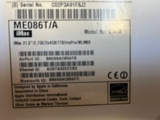 Imac 21,5” 2015 Apple Gris/Plata