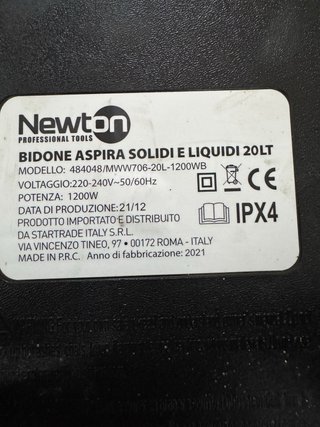 Aspirapolvere Newton 20L 1200W
