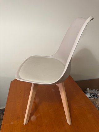 Sillas Comedor Beige Madera Plástico