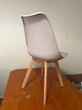 Sillas Comedor Beige Madera Plástico
