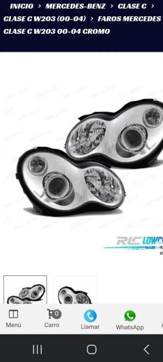 Faros Mercedes Clase C W203 (00-04) efecto lupa