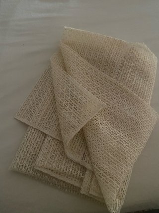 Cortina beige/blanca 200cm largo x 411cm ancho