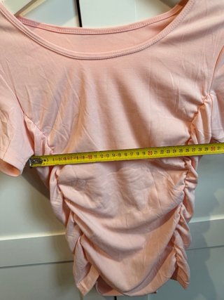 Camiseta rosa fruncido lateral Talla L/XL