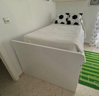 Cama nido blanca de madera con 2 camas y 2 cajones