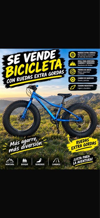 Bicicleta Fat Bike Ruedas Extra Gordas