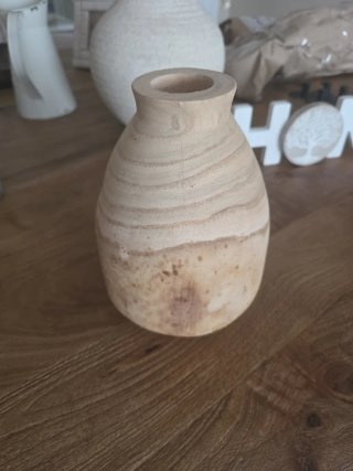 Jarrón de madera rústico