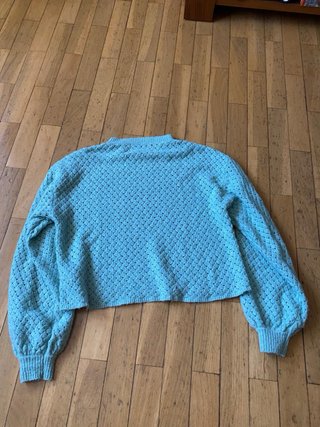Jersey verde azulado tejido,talla 13-14años Zara