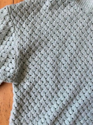 Jersey verde azulado tejido,talla 13-14años Zara