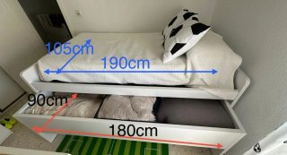 Cama nido blanca con cajones