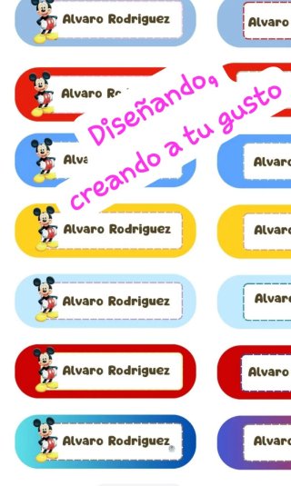 Etiquetas personalizadas Disney Mickey Mouse