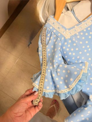 Traje Flamenca Niña Lunares Azul