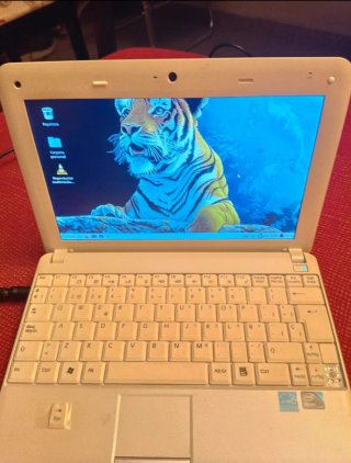Portatile Notebook Linux Bianco e Verde