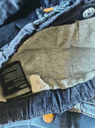 2 pantaloni bimbo jeans e velluto blu tg. 74