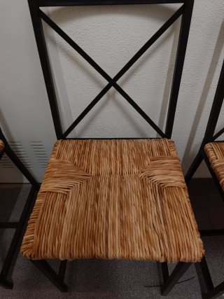 4 Sillas Ikea Metal y Mimbre