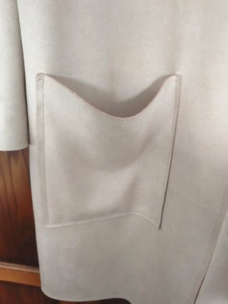 Abrigo de terciopelo beige talla única