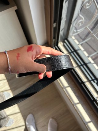 Cintura Hermes pelle nera con H
