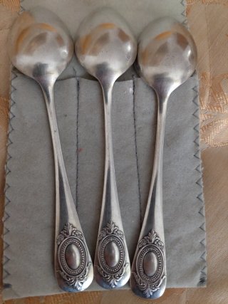 Set 3 Cucchiaini Antichi Argentati
