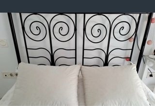 Estructura Cama Ikea Forja Negra + Colchón