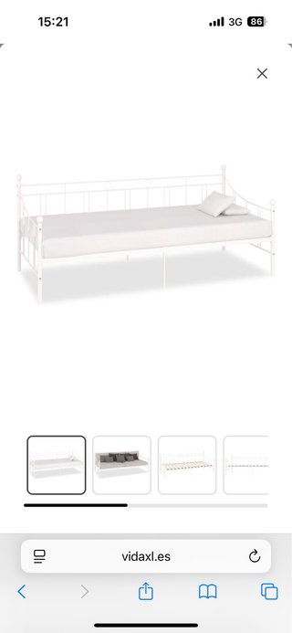 Estructura cama forja blanca 90
