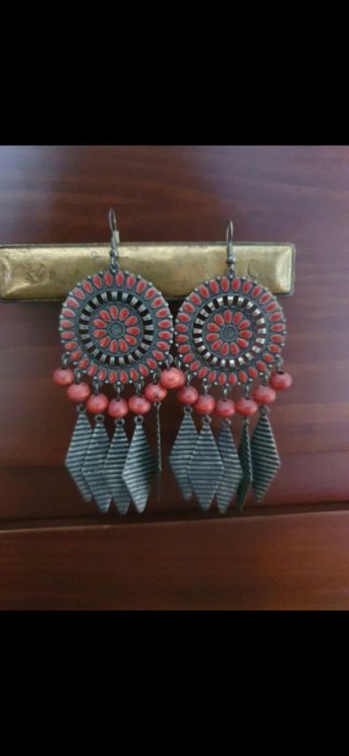 Pendientes Parfois rojos y plateados