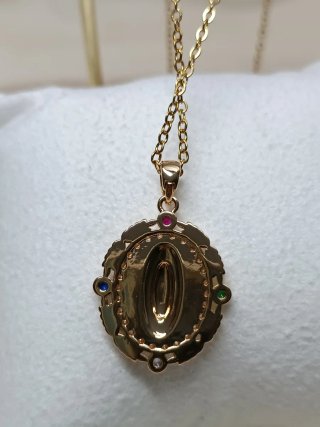 Cadena Dije Virgen Guadalupe Multicolor Oro