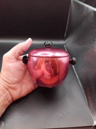 🇪🇦 Azucarero Vintage Aluminio Rosa años 50