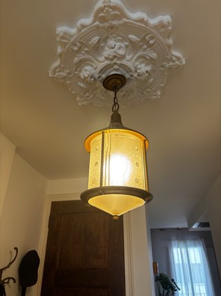 Lámpara colgante latón antiguo