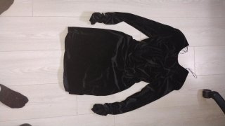 Vestido negro terciopelo manga larga
