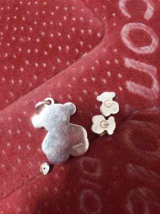 Conjunto Tous Pendientes y Colgante Plata