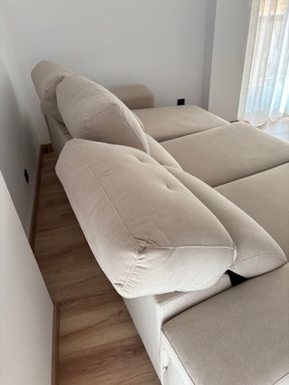Sofá de tela beige/gris nuevo