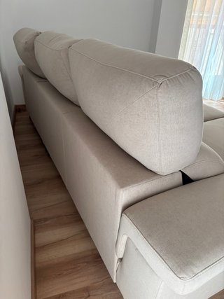 Sofá de tela beige/gris nuevo