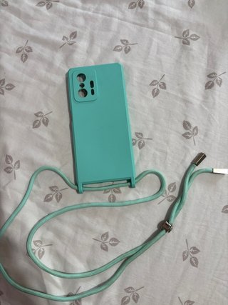 Custodia Xiaomi 11T Pro Turchese con Cordino