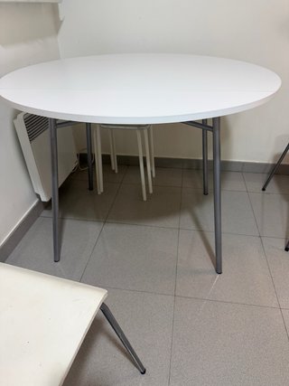 Mesa de cocina extensible blanca
