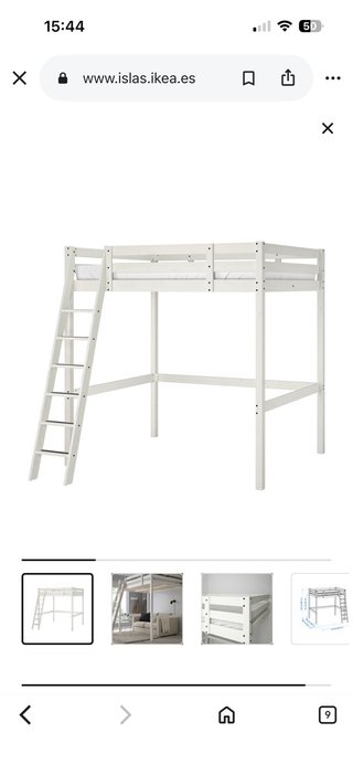 Cama alta Estora IKEA con colchón