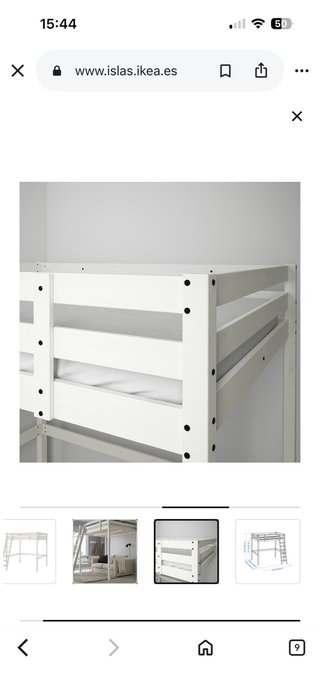 Cama alta Estora IKEA con colchón