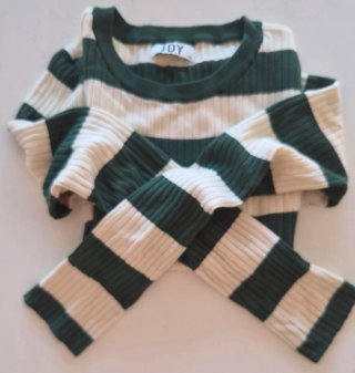 Jersey JDY rayas verde y beige Rebajado