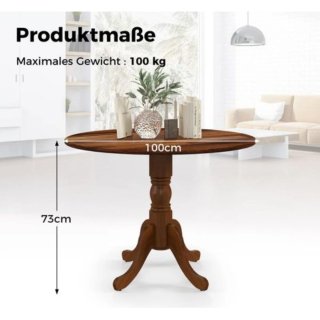 Mesa comedor Costway KC55732WN 100 cm madera