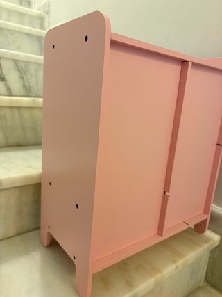 Armario madera muñecas 48cm con espejo y perchas -