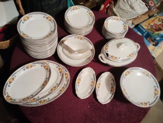 Vajilla vintage porcelana floral