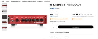 Cabezal Bajo TC Electronic BQ500 + power & speakon